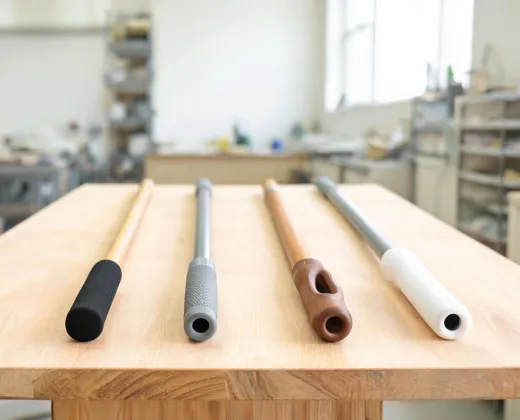 Cleaning tool handles arranged for grip review